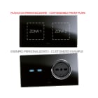 AVE - Placca Vera 44. personalizzabile in vetro colore nero assoluto finitura lucida  fornita con cornicetta  4(2+2) Mod. 44PV24NAL-XX