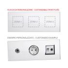 AVE - Placca Vera 44. personalizzabile in vetro colore bianco finitura lucida   fornita con cornicetta  6(2+2+2) Mod. 44PV26BL-XX