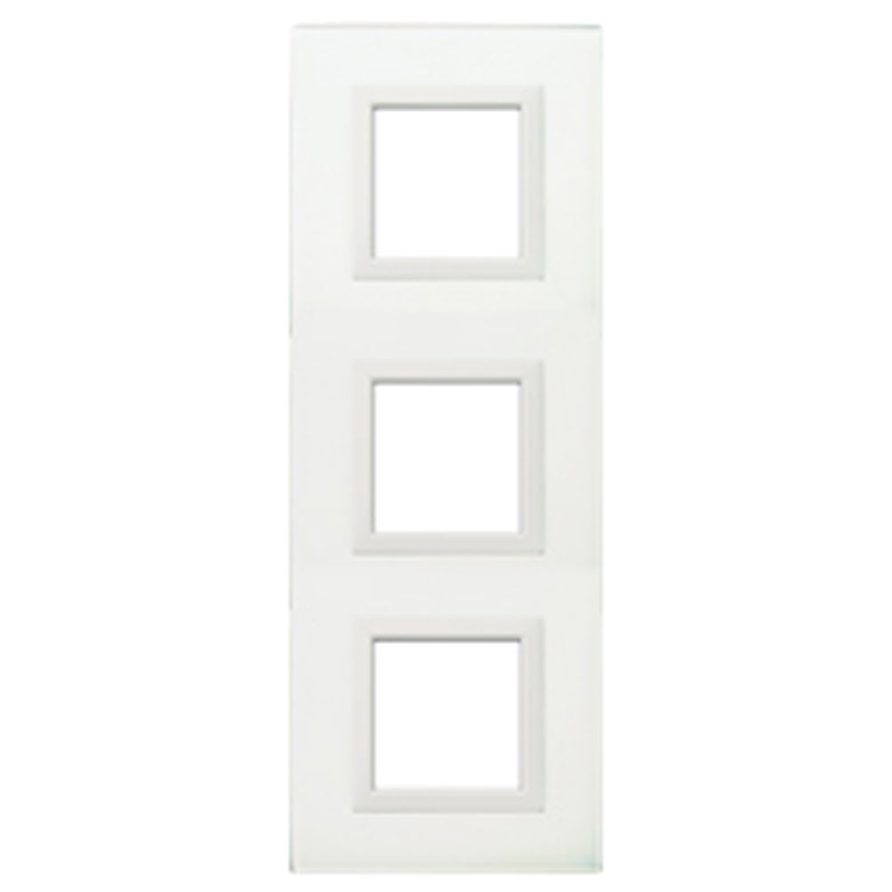 AVE - Placca Vera 44. in vetro colore bianco finitura lucida fornita con cornicetta 6(2+2+2) Mod. 44PV26BL