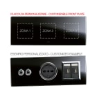 AVE - Placca Vera 44. personalizzabile in vetro colore nero assoluto finitura lucida fornita con cornicetta 6(2+2+2) Mod. 44PV26NAL-XX