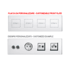 AVE - Placca Vera 44. personalizzabile in vetro colore bianco finitura lucida fornita con cornicetta 8(2+2+2+2) Mod. 44PV28BL-XX