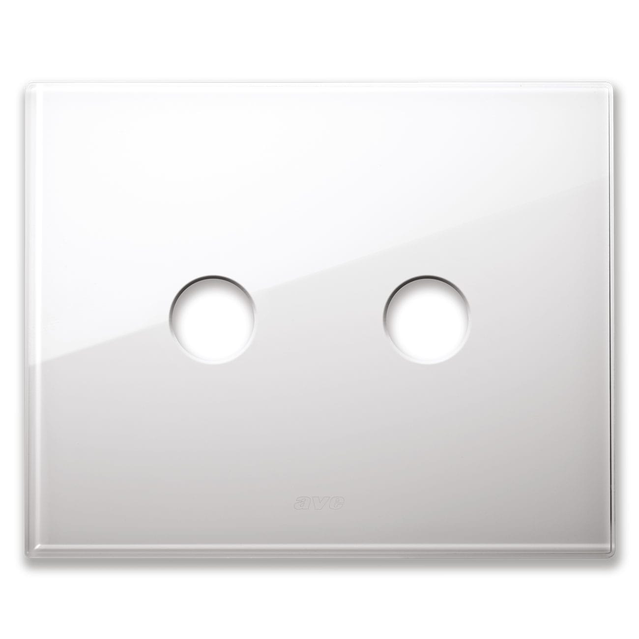 AVE - Placca New Style. S44 in vetro bianco 2 comandi a levetta 3 Mod. 44PVN02BL