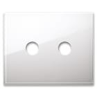 AVE - Placca New Style. S44 in vetro bianco 2 comandi a levetta 3 Mod. 44PVN02BL