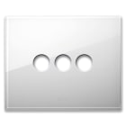 AVE - Placca New Style. S44 in vetro bianco  3 comandi a levetta  3 Mod. 44PVN03BL