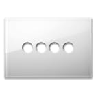 AVE - Placca New Style. S44 in vetro bianco  4 comandi a levetta  4 Mod. 44PVN04BL