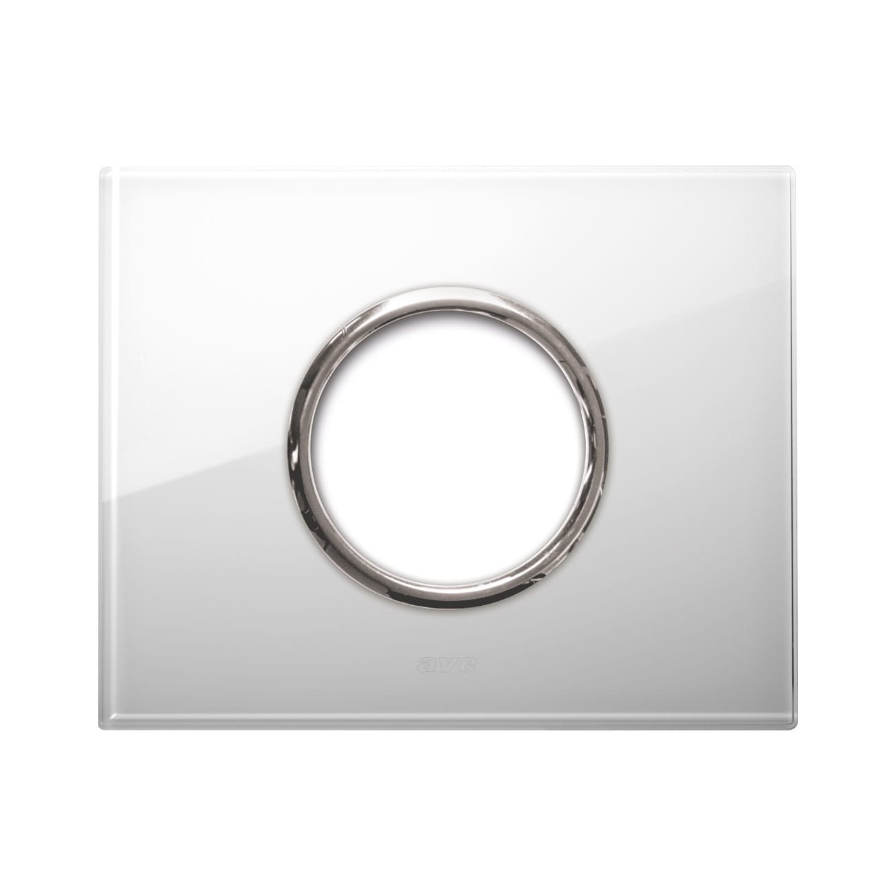 AVE - Placca New Style. S44 in vetro bianco 1 presa di corrente 3 Mod. 44PVN90BL