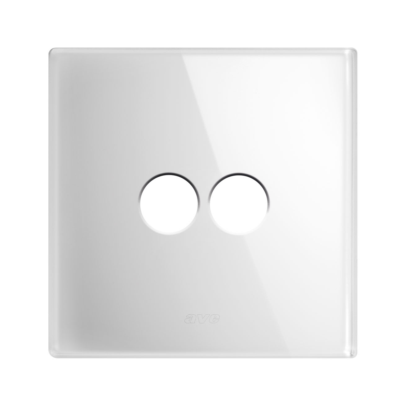 AVE - placca 98x98 vetro bianca 2com.lev. 44PVNQ22BL