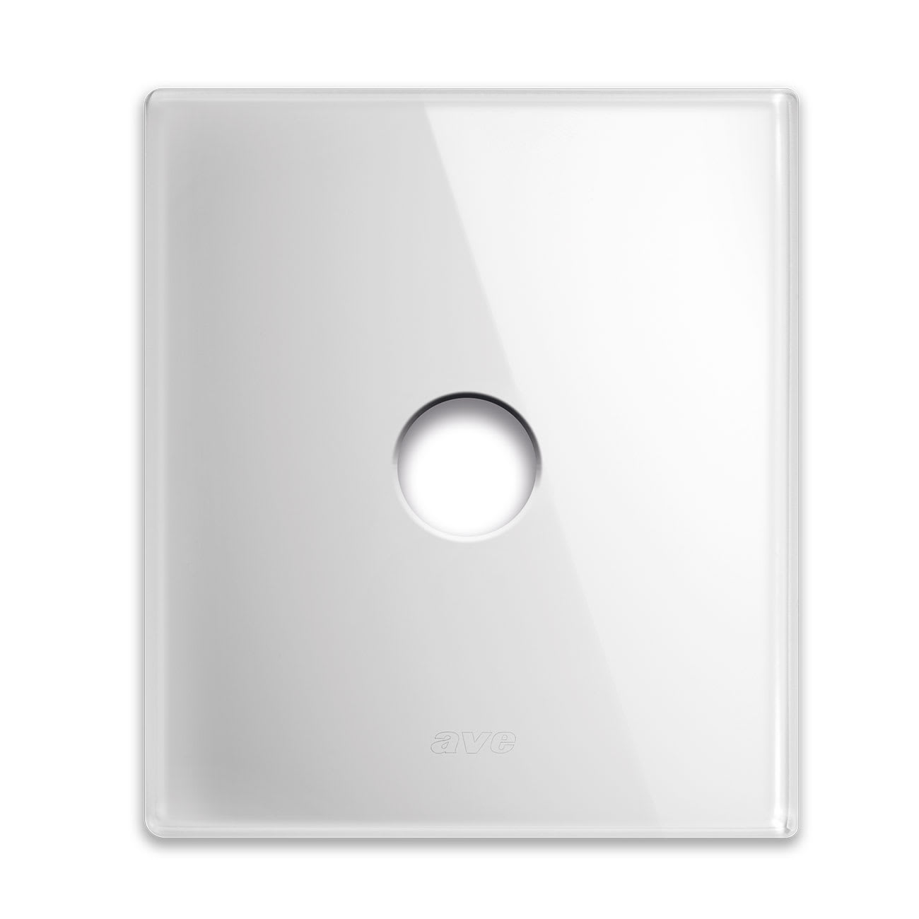 AVE - Placca New Style. S44 in vetro bianco 1 comando a levetta 2 Mod. 44PVNT21BL