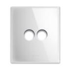 AVE - Placca New Style. S44 in vetro bianco 2 comandi a levetta 2 Mod. 44PVNT22BL