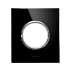 AVE - Placca New Style. S44 in vetro colore nero assoluto  1 presa di corrente  2 Mod. 44PVNT90NAL
