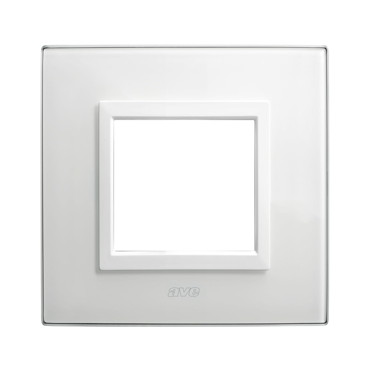 AVE - placca finestra 98x98 vetro bianco 2 moduli elegante e versatile per ambienti moderni 44PVQ22BL