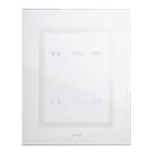 AVE - Placca Touch Vetro. S44 colore bianco 6 comandi. 6 (3+3) Mod. 44PVTC33BL
