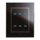 AVE - Placca Touch Vetro. S44 colore nero assoluto 6 comandi. 6 (3+3) Mod. 44PVTC33NAL