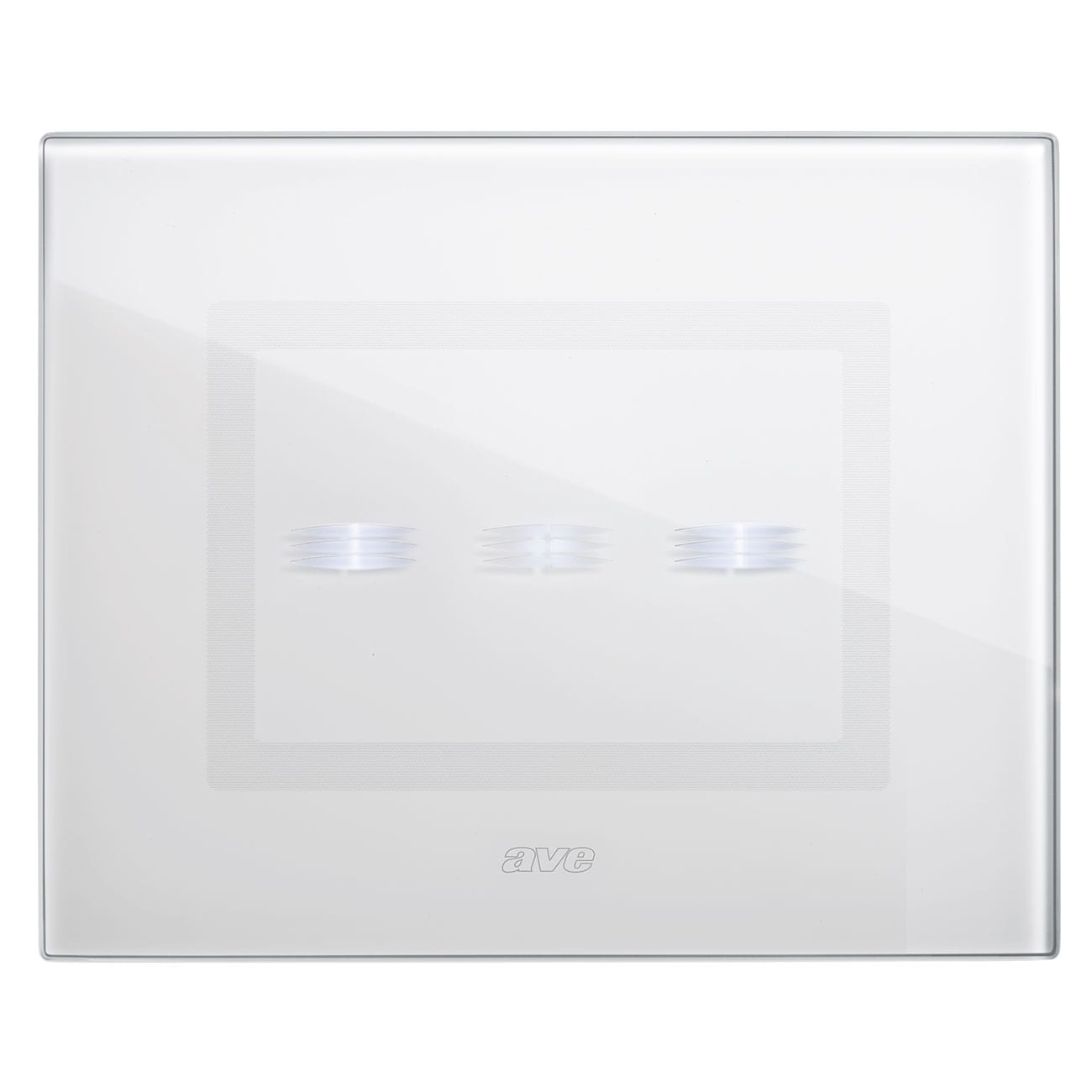 AVE - Placca Touch Vetro. S44 colore bianco 3 comandi. 3 Mod. 44PVTC3BL