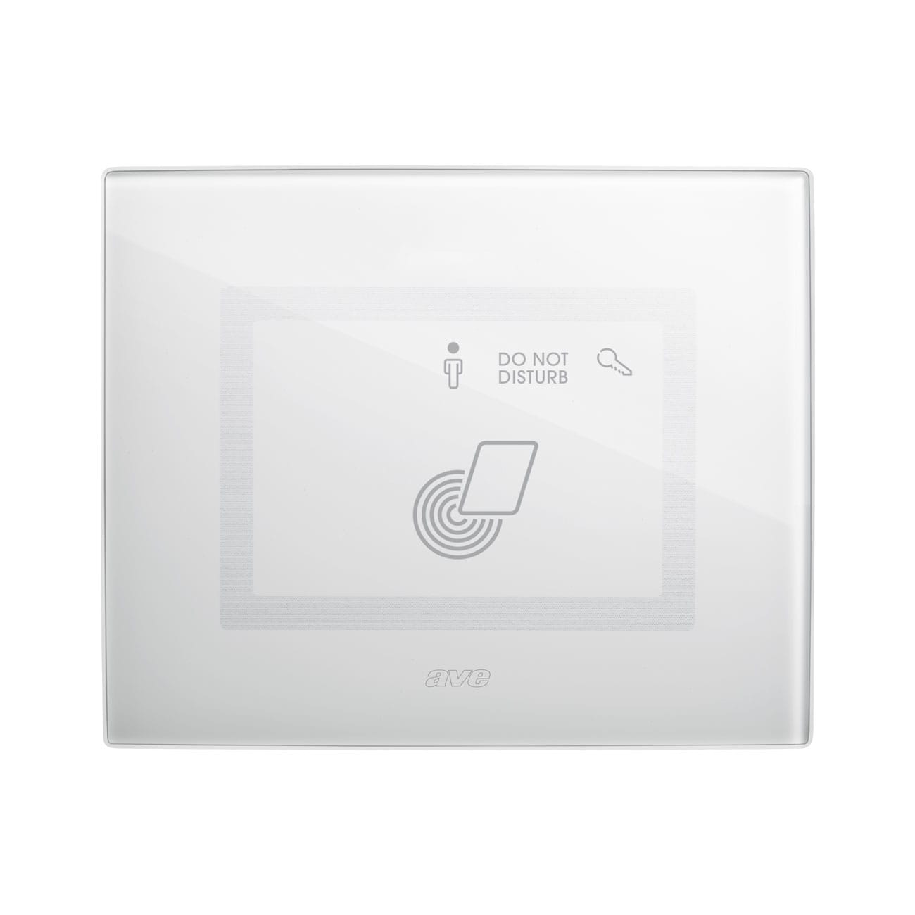AVE - Placca touch gestione alberghiera  Vetro bianco lucido  3 moduli  Personalizzabile 44PVTC3GA-BL