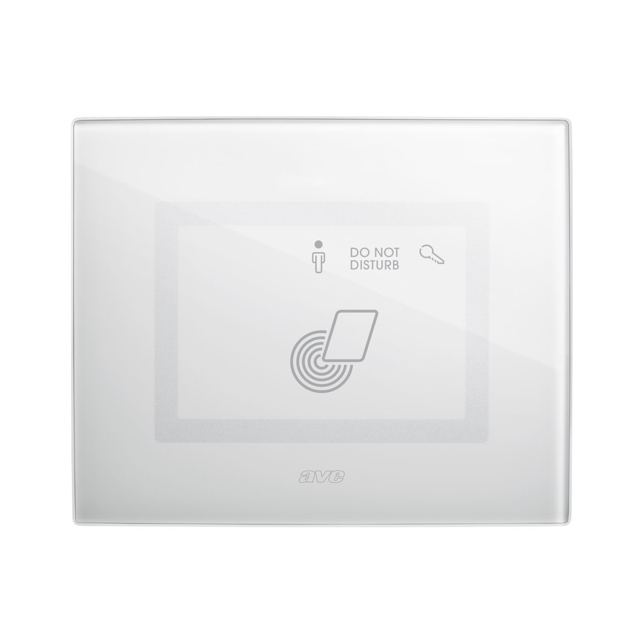 AVE - Placca touch gestione alberghiera Vetro bianco lucido 3 moduli Personalizzabile 44PVTC3GA-BL