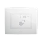 AVE - Placca touch gestione alberghiera  Vetro bianco lucido  3 moduli  Personalizzabile 44PVTC3GA-BL