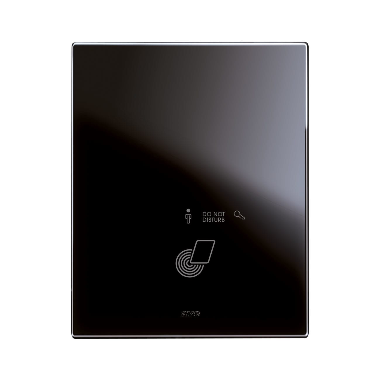 AVE - Placca touch gestione alberghiera  Vetro nero assoluto lucido  3+3 moduli  Personalizzabile 44PVTC76GA-NAL