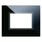 AVE - Placca Touch Vetro. S44 per segnalaziome colore nero assoluto. 3 Mod. 44PVTC76NAL