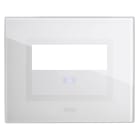 AVE - Placca Touch Vetro. S44 per pulsante targhetta colore bianco. 3 Mod. 44PVTC88BL