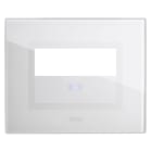AVE - Placca Touch Vetro. S44 per pulsante targhetta colore bianco. 3 Mod. 44PVTC88BL