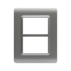 AVE - Placca tecnopolimero. S44 colore argento opaco  6 (3+3) Mod. 44PY033AO