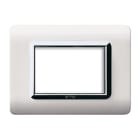 AVE - Placca tecnopolimero. S44 colore bianco. cornicetta  3 Mod. 44PY03BLC