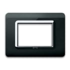 AVE - Placca tecnopolimero. S44 colore nero assoluto. cornice  3 Mod. 44PY03NAL