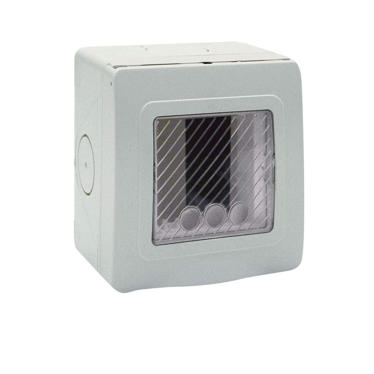 AVE - Contenitore autoportante stagno IP55 RAL 7035 per tubo sportello con membrana cedibile 1 Mod. 44ST01