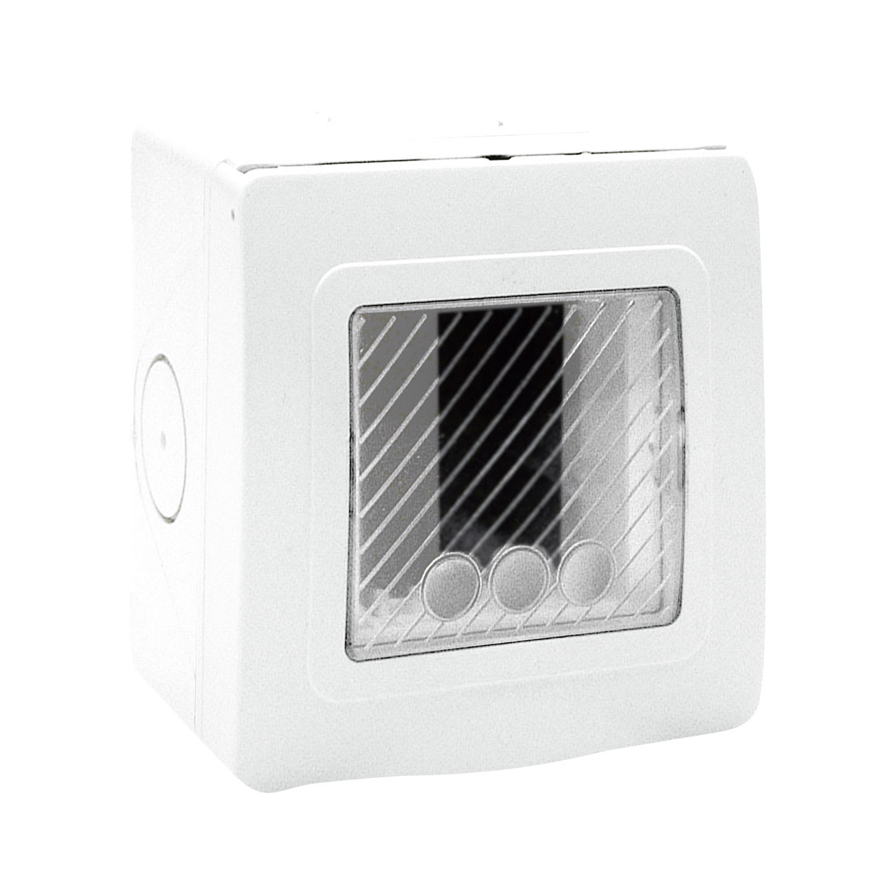 AVE - Contenitore autoportante stagno IP55 RAL 9010 per tubo sportello con membrana cedibile 1 Mod. 44ST01B