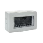AVE - Contenitore autoportante stagno IP55 RAL 7035 per tubo sportello con membrana cedibile 4 Mod.
