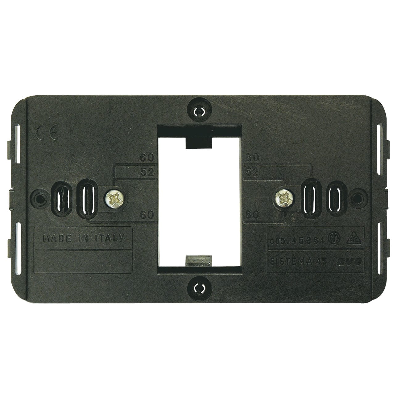 AVE - Armatura 1 modulo per scatola tonda, armatura 1 mod. x scatola tonda, ideale per installazioni. 45361