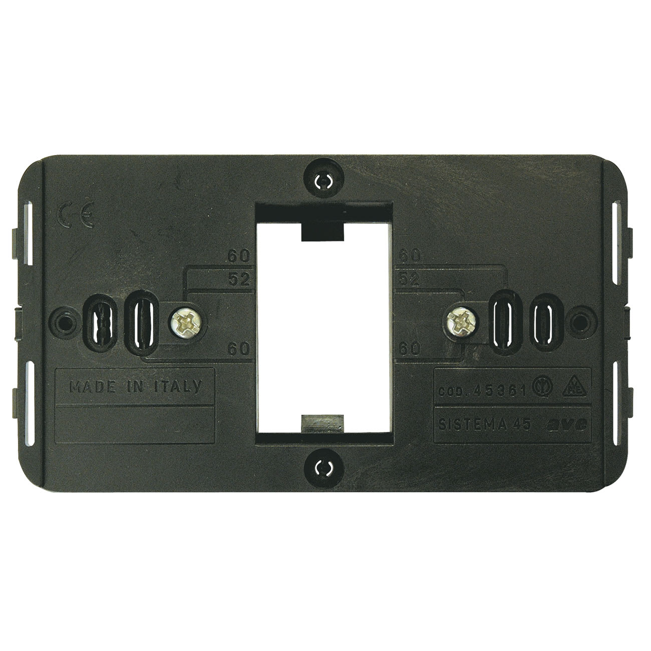 AVE - Armatura 1 modulo per scatola tonda, armatura 1 mod. x scatola tonda, ideale per installazioni. 45361