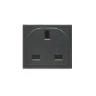 AVE - Presa standard inglese noir s45 2P+T 2 mod 13A 250V ing BS1363. 45397TS