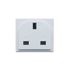 AVE - Presa standard inglese RAL S45. 2P+T colore bianco RAL7035  2 Mod. 45597TS