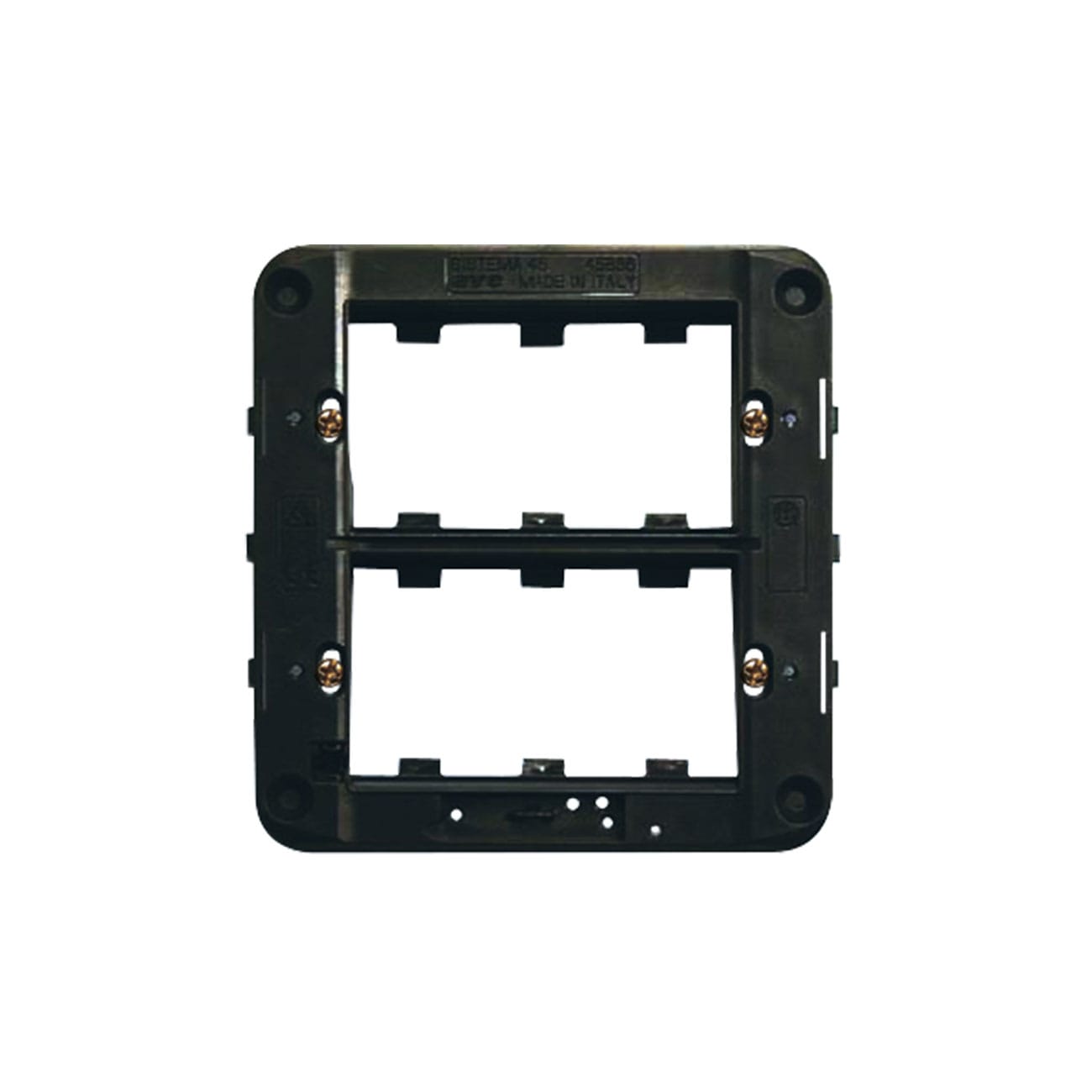 AVE - Armatura s45 con 6 moduli 3+3 per scatola bl02p, ideale per installazioni modulari e versatili. 45B66