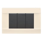 AVE - Placca Ral S45. lucida in tecnopolimero colore bianco blanc 3 Mod. 45P03BL