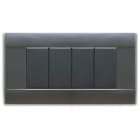AVE - Placca Ral S45. sabbiata in tecnopolimero colore grigio noir 4 Mod. 45P04GN