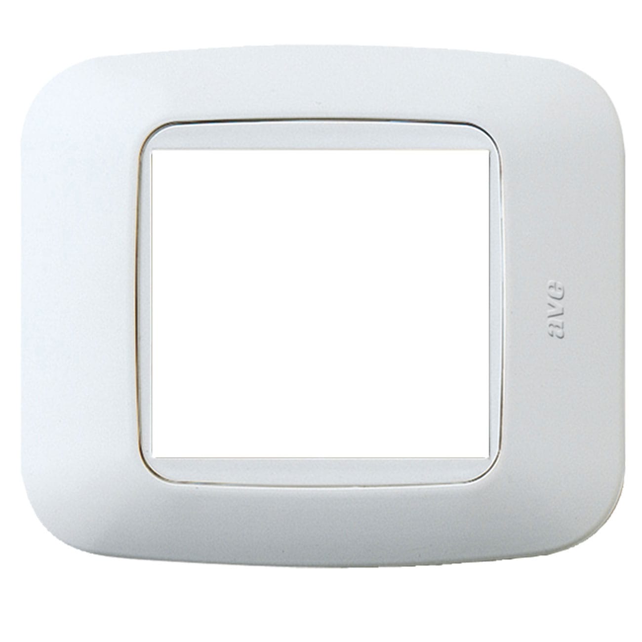 AVE - Placca Yes S45. singola per scatola tonda o quadrata colore bianco banquise con cornice colore bianco banquise 2 Mod. 45P22BB