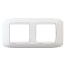AVE - Placca Yes S45. doppia bianco banqu. 4(2+2) Mod con cornice colore bianco banquise 45P24BB