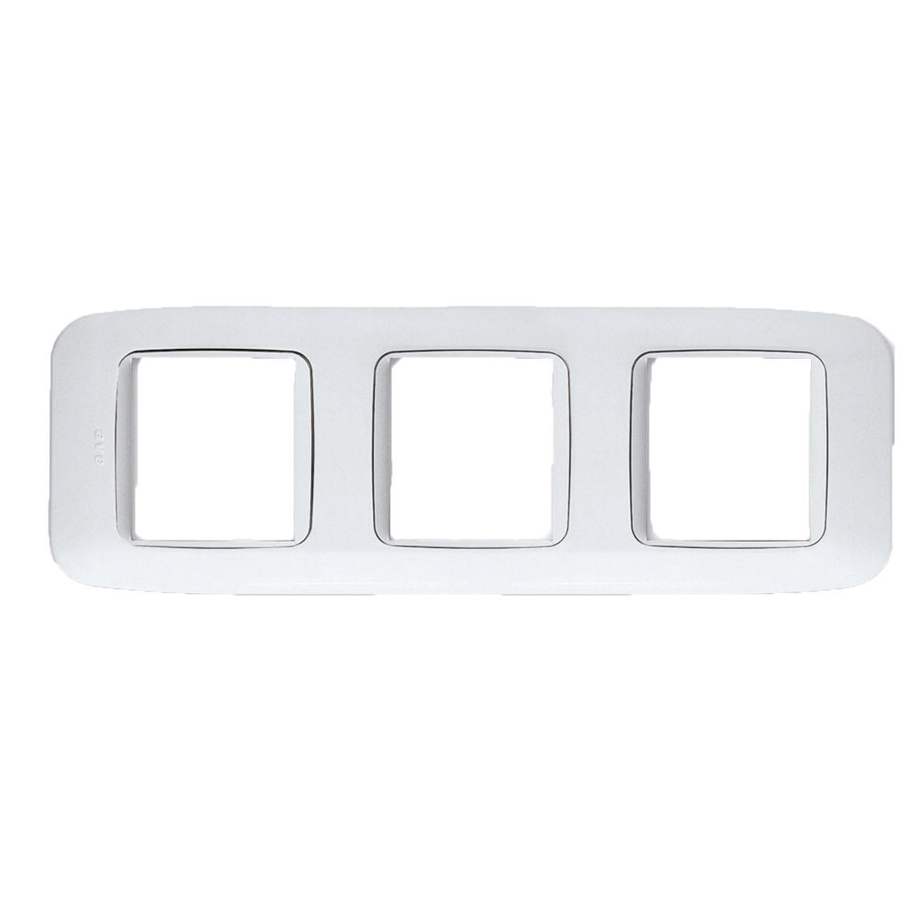 AVE - Placca Yes S45. tripla 6(2+2+2) Mod. bianco banquise con cornice colore bianco banquise 45P26BB