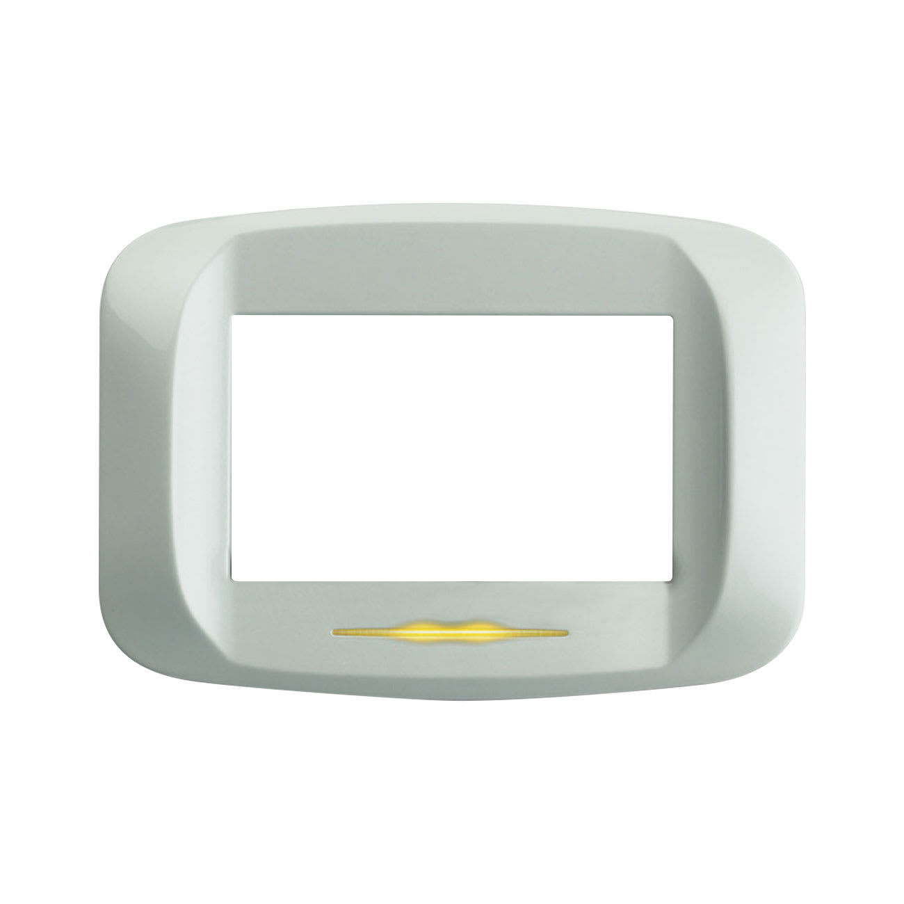 AVE - Placca in pressofusione illuminabile color bianco banquise micalizzato con sottoplacca 3 moduli 45PB93BMC