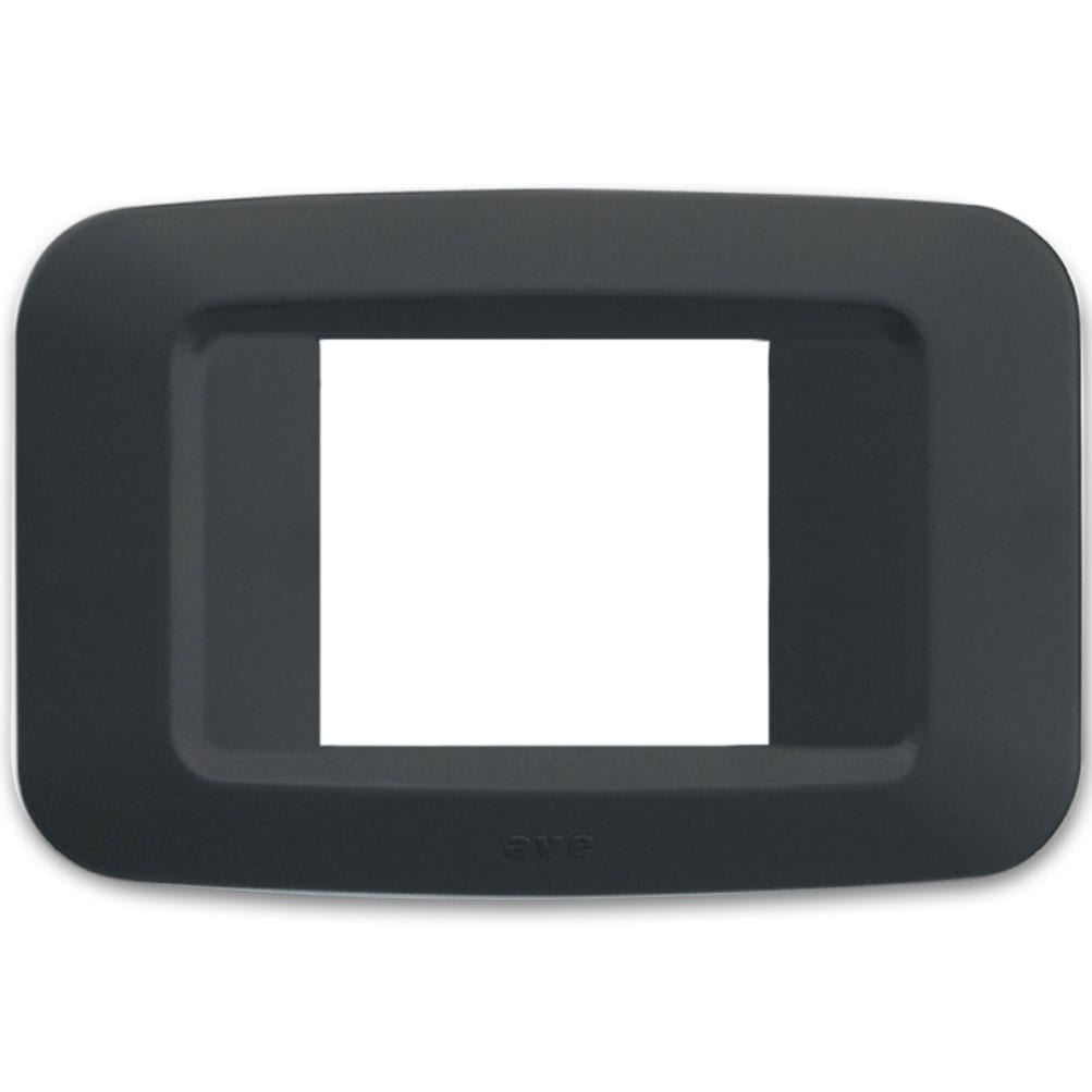 AVE - Placca in tecnopolimero per scatola rettangolare 2 Mod. affiancati colore grigio noir 45PY02GN