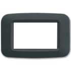 AVE - Placca in tecnopolimero per scatola rettangolare 3 Mod. color grigio noir 45PY03GN