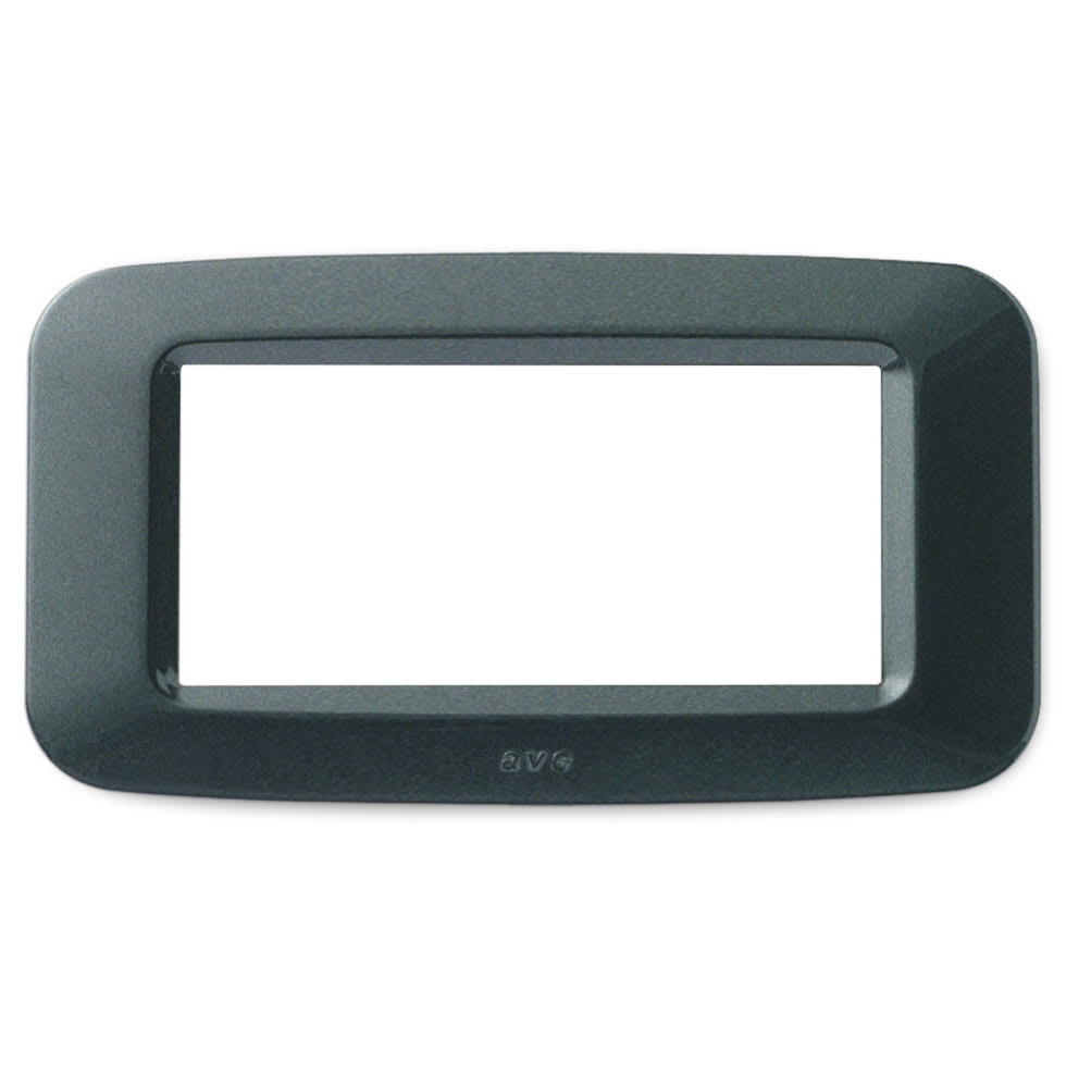 AVE - Placca in tecnopolimero per scatola rettangolare 4 Mod. colore grigio scuro metallizzato 45PY04GSM