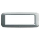 AVE - Placca in tecnopolimero per scatola rettangolare 6 Mod. colore argento opaco 45PY06AO