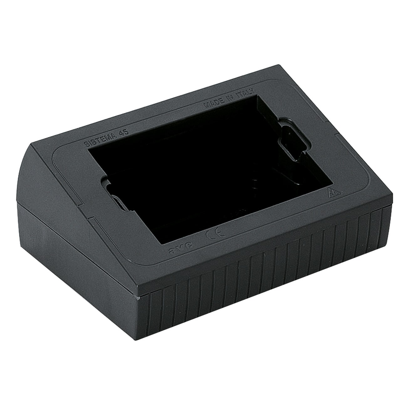 AVE - Scatola inclinata universale RAL7016 3m completare con placche 45p93.. o 45p03..  installazione da parete o da tavolo 45SI03GN
