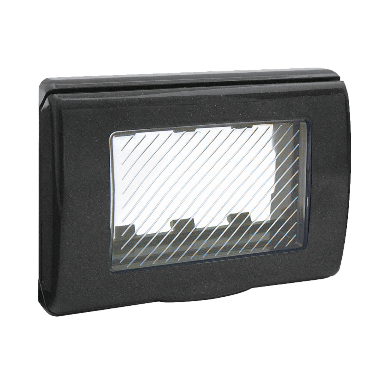 AVE - Placca stagna S45. con sportello a membrana cedibile autoportante (non necessita di armatura portafrutti) 3 Mod. 45SP43GM