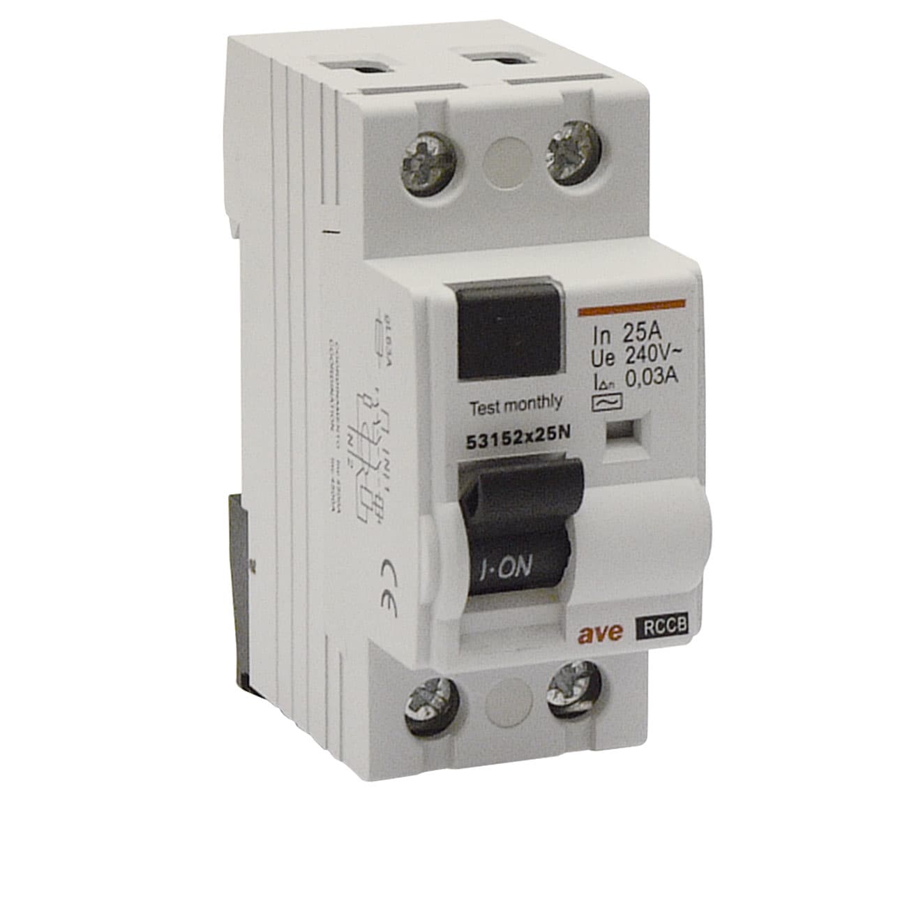 AVE - Differenziale puro Tipo AC 2P In 25A I'n 0.03A 230V  2 mod. DIN 53152X25N