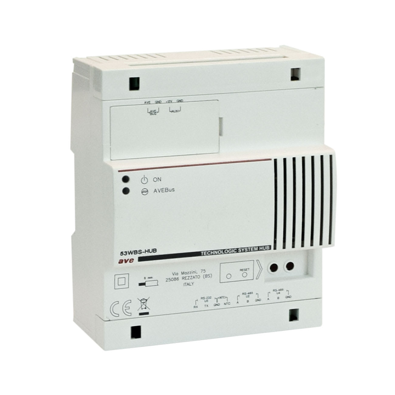 AVE - Concentratore per sistemi tecnologici  AVEbus  6 Mod. DIN 53WBS-HUB